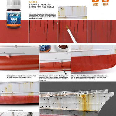 AK Interactive AK304 Ship Weathering Brown Streaking Grime for Red Hulls Enamel 35mL